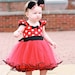 MINNIE MOUSE dress TUTU  Party Dress  in Red Polka Dots super twirly  dress 1st Birthday party baby costume