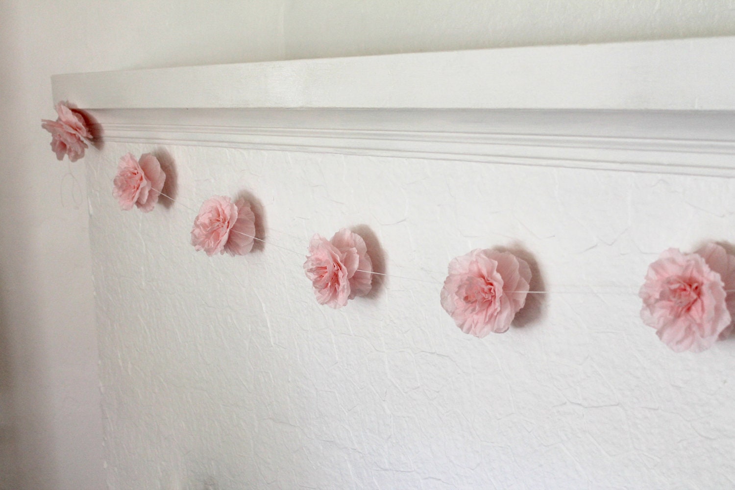 pink tissue paper rose garland / party decorations / wedding decorations