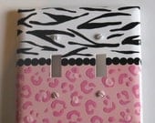 Cotton Candy Zebra Cheetah Light Switch Plate