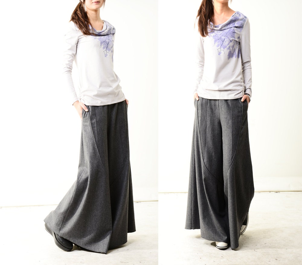 Moon forgot - woolen skirt pants (K1206)
