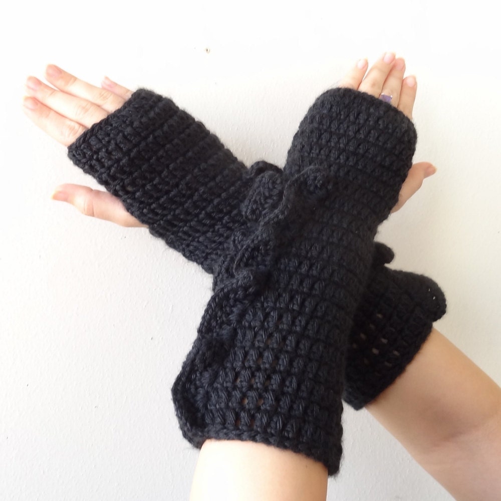 10" Double Ruffled Fingerless Gloves - You Choose Color - Custom Order - Winter Accessory