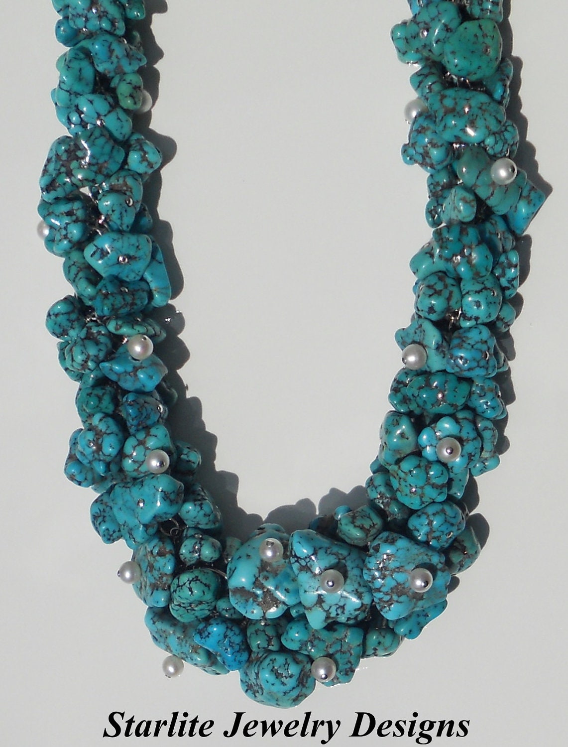 Natural Turquoise Necklace - Vintage Native American All Natural Turquoise