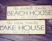 Personalized Family Name & Established Year - Beach or Lake House Sign