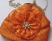 SALE   Tangerine Sparks Clutch Purse