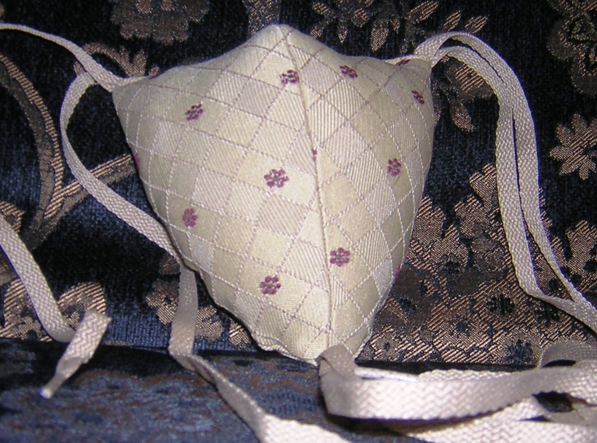 Renaissance Padded Tan checked with Burgandy Flowers Codpiece with Ties