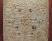 Antique Sampler With Birds