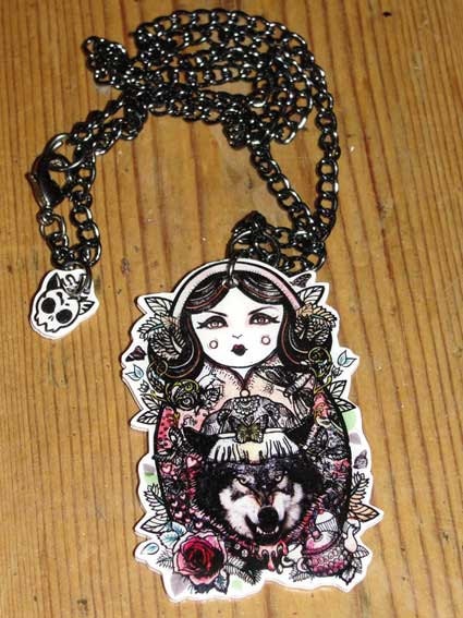 Little Red Riding Hood, Russian Doll, Necklace