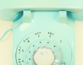 Old Phone photo - still life photography - vintage teal telephone - office decor - mint and cream - mid century - wall art - 8x10 photograph