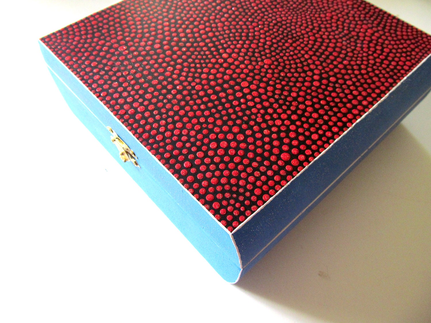 Red white and Blue hand painted box