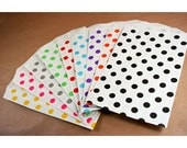 YOU CHOOSE COLOR Middy Bitty, Medium Size, Polka Dot Paper Treat Bags - Qty 20