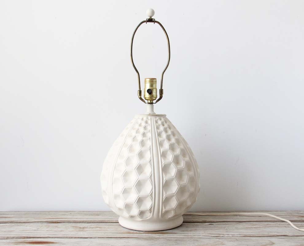 Large White Honeycomb Lamp
