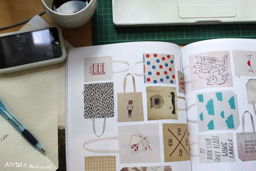 Cotton Tote Bag: Taco Kitty