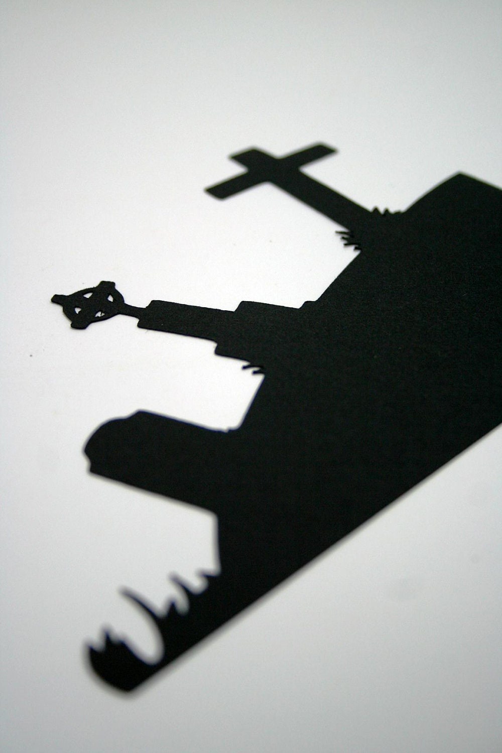 Graveyard Die Cut, Halloween Cut Outs, Cemetary Silhouette Shape