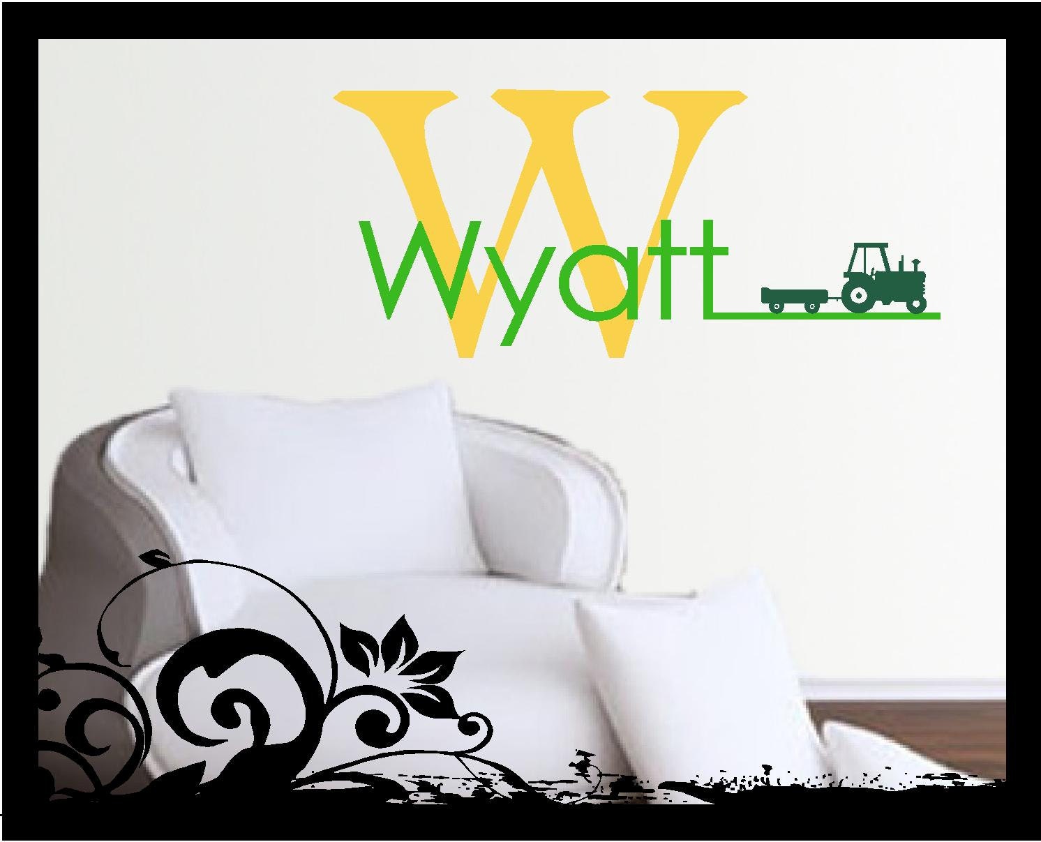 Personalized Name with Farm Tractor - Vinyl Decal