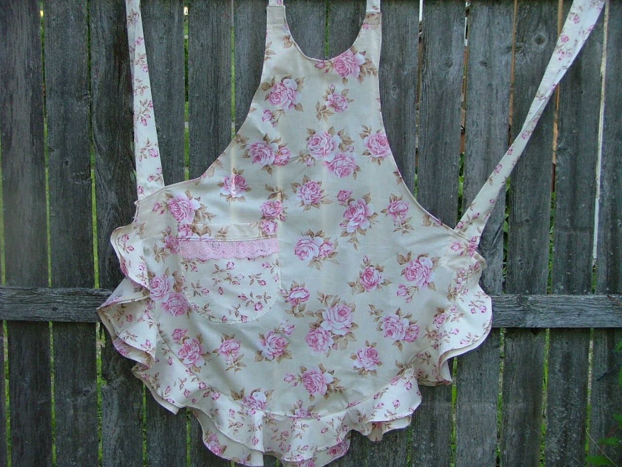 Pink Cabbage Roses Apron