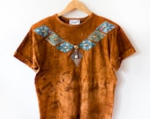80's Navajo Burnt Sienna Tie Dye Tee- Size Medium
