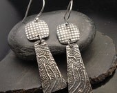 Check-Mate - Sterling Silver Textured Earrings