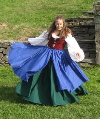 Custom Color Cotton 8 Gore Overskirt SCA Renaissance Faire LARP Medieval Belly Dancers