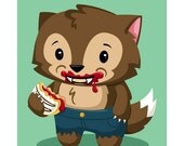 APPETITE - Halloween Werewolf Doughnut 8x10 Print by Geri Shields