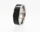 Jade Titanium Ring Engraved With Trinity Knot