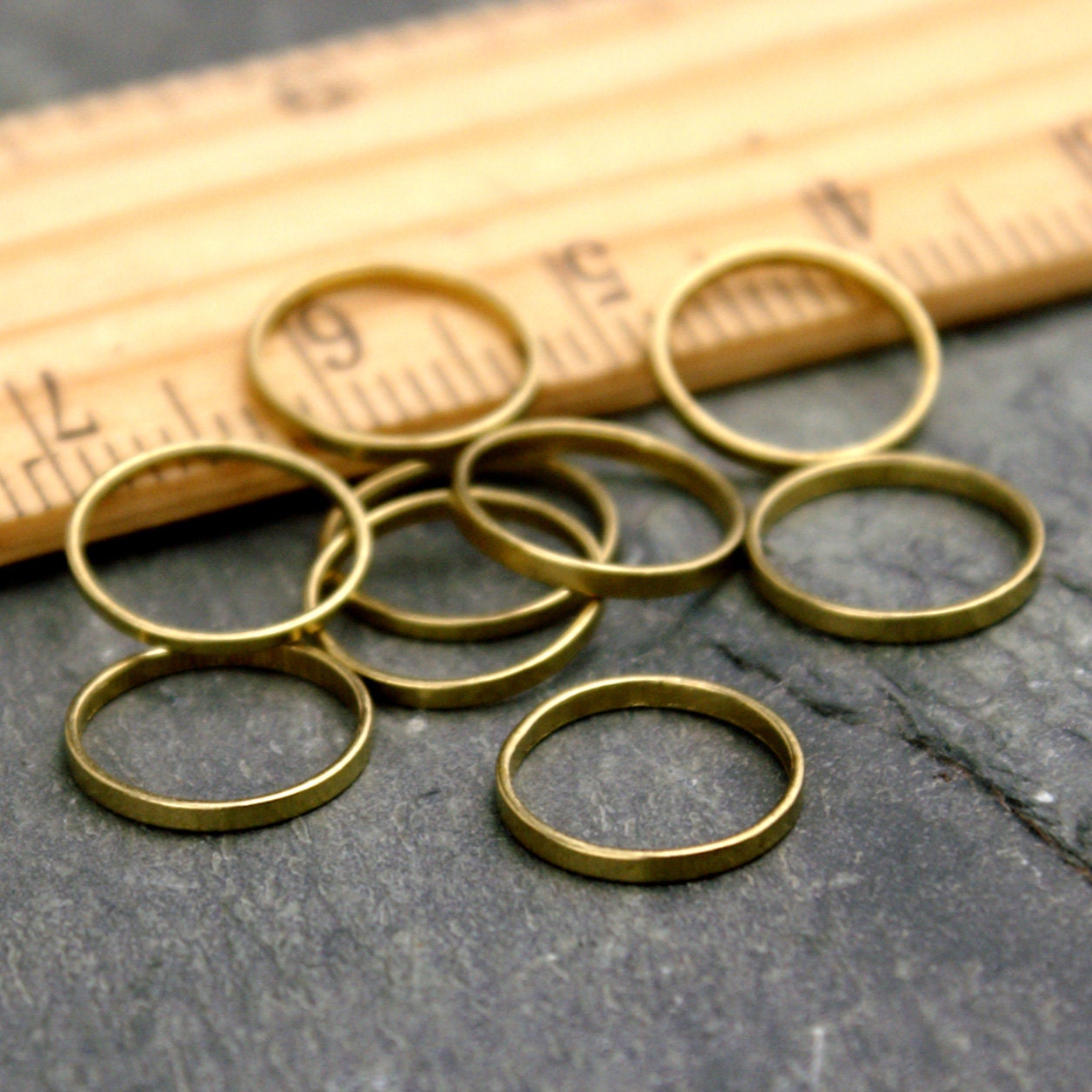 Solid Brass Round Tube Cut Closed Jump Ring Finding 10mm m132(60pcs)