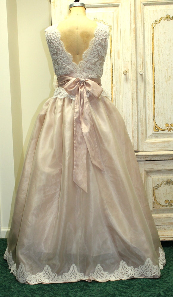 Blush Pink Wedding Dress with Separate Skirt and Top - SALE Ready To Ship Size US 8-10