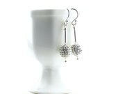 Disco Ball Earrings, Handcrafted Sterling Silver Dangle Earrings, Swarovski Crystal Rhinestone Earrings