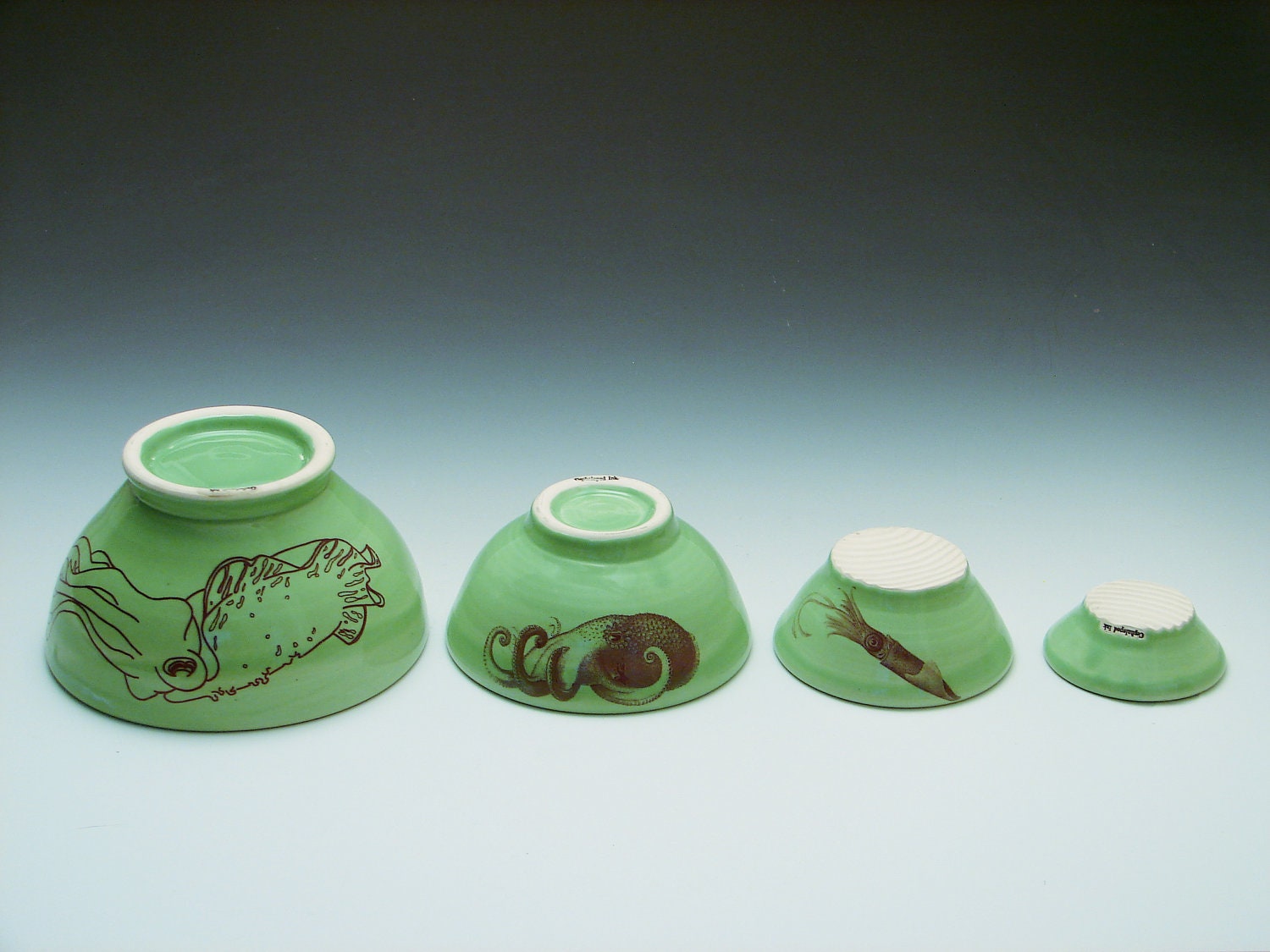Cephalopod Nesting Bowl Set/ pottery