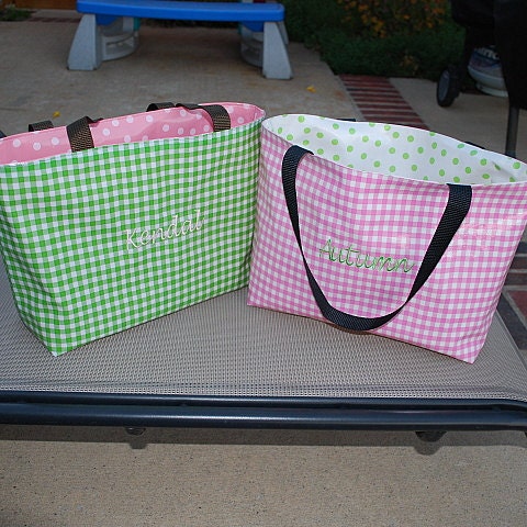 Reversible Oil Cloth Tote-Custom made-Pick your fabrics-Endless uses
