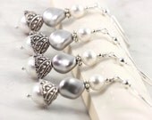 White Pearl Bridal Earrings Gray Pearl Wedding Sterling Ear Wires Bridal Collection Bridesmaid Gift