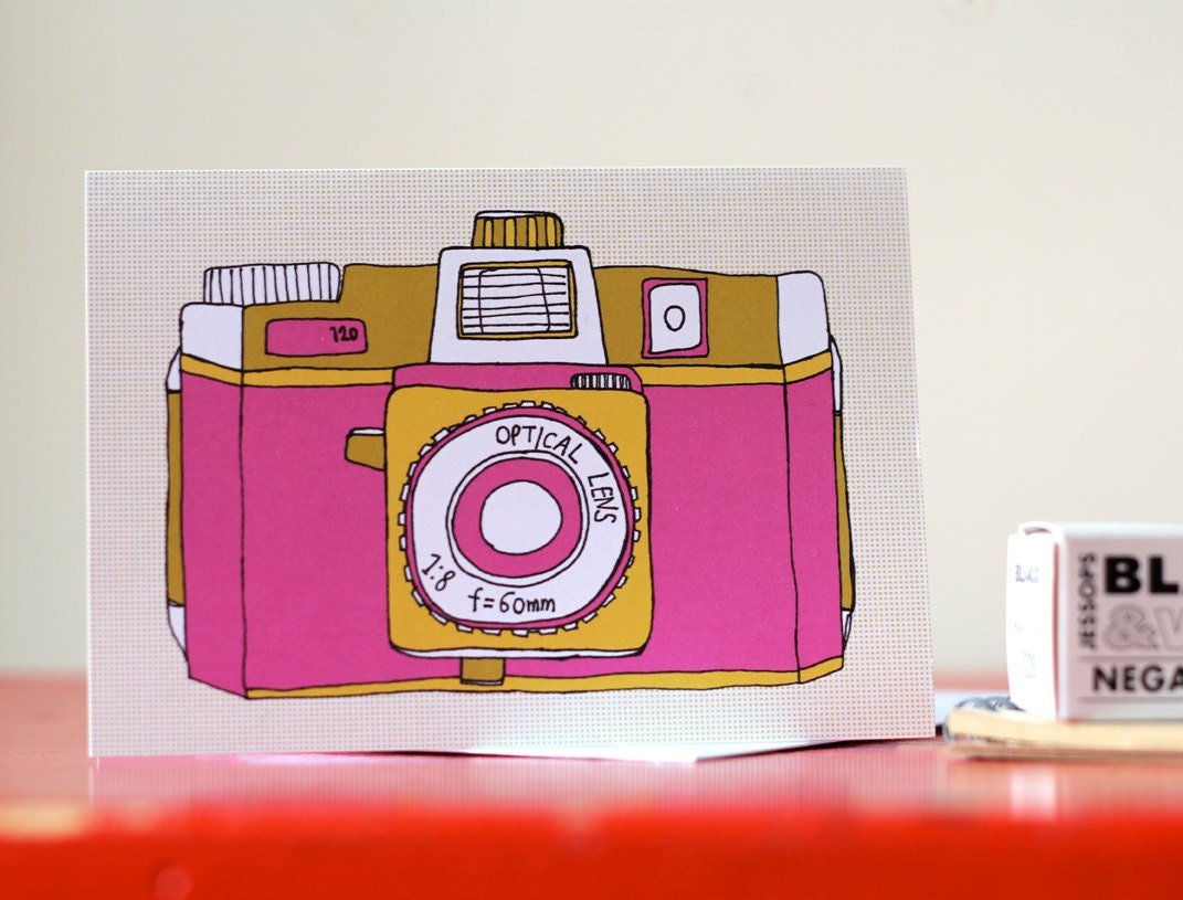 Retro Holga Camera Greetings Card