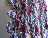 Hand dyed Cotton Boho Chic Scarf in Purple and Blue Multi