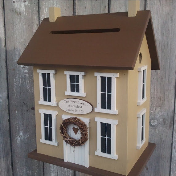 2013 Wedding Card Box Birdhouse Original  Personalized -  Choose your Colors.