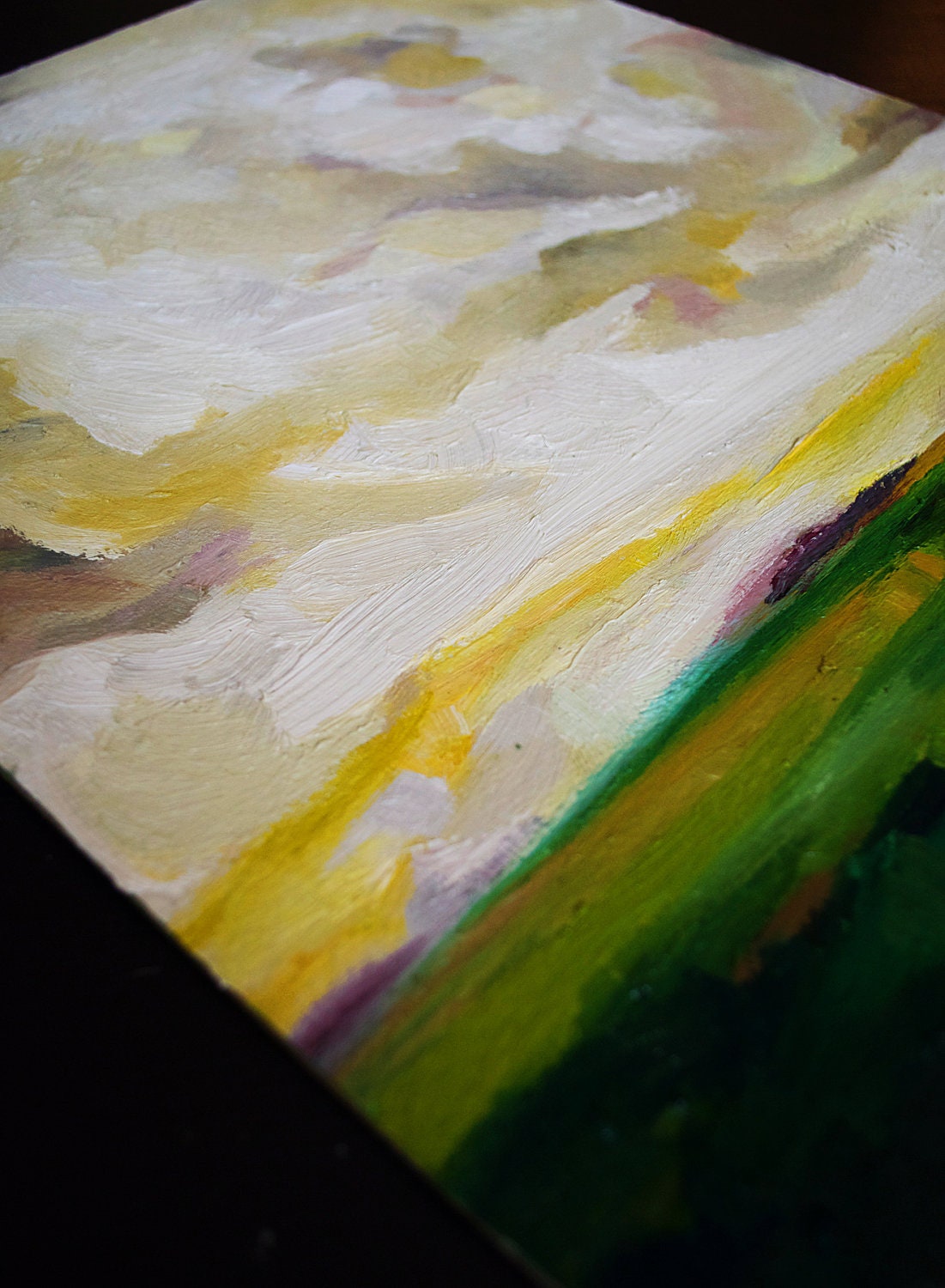 Driving to Greenville: Original Landscape Oil Painting 12x16 inch by Emily Jeffords