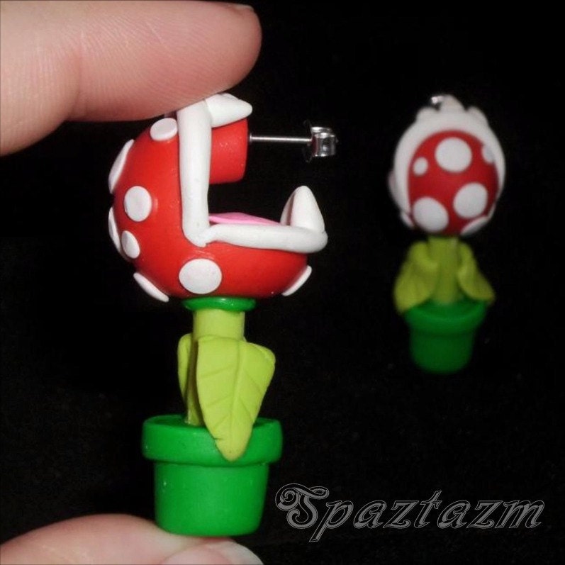 Piranha Plant Earrings As seen on G4 AOTS Made in the USA