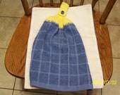 Blue Crocheted Kitchen Towel