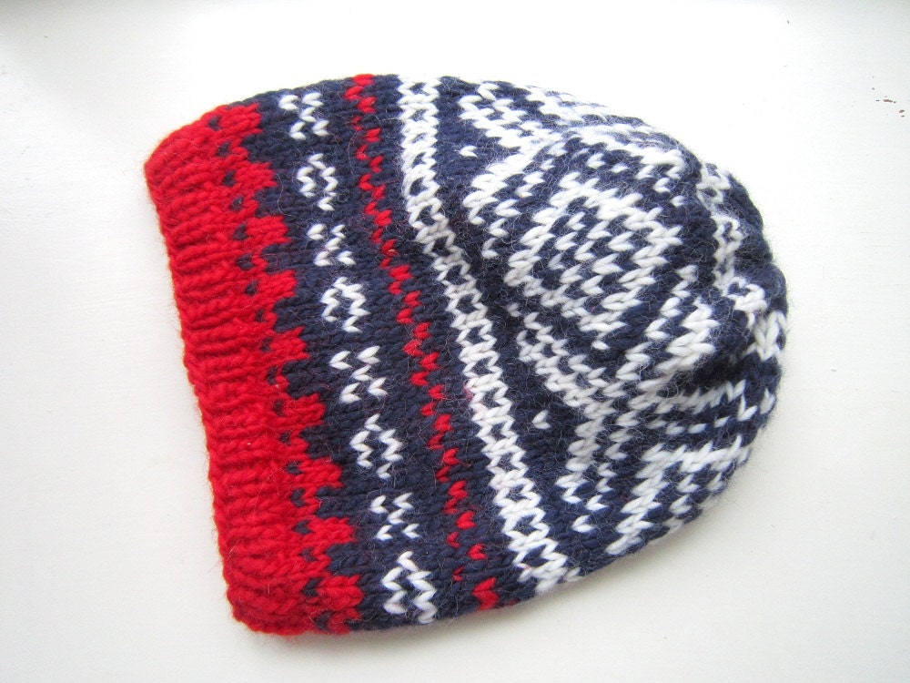 Slouchy Nordic Winter Hat - PDF knitting pattern