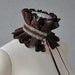 Victorian Inspired Dark Brown Faux Suede And  Ribbon Ruffle Collar Necklace Cowl Statement Piece