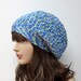 Blue Multicolor Slouch Beanie - Womens Slouchy Crochet Hat - Ladies Oversized Cap - Hipster Hat - Spring Fashion Accessories