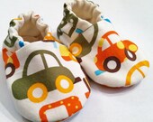 ORGANIC Cotton Baby Shoes, Ready, Set, Go Cars