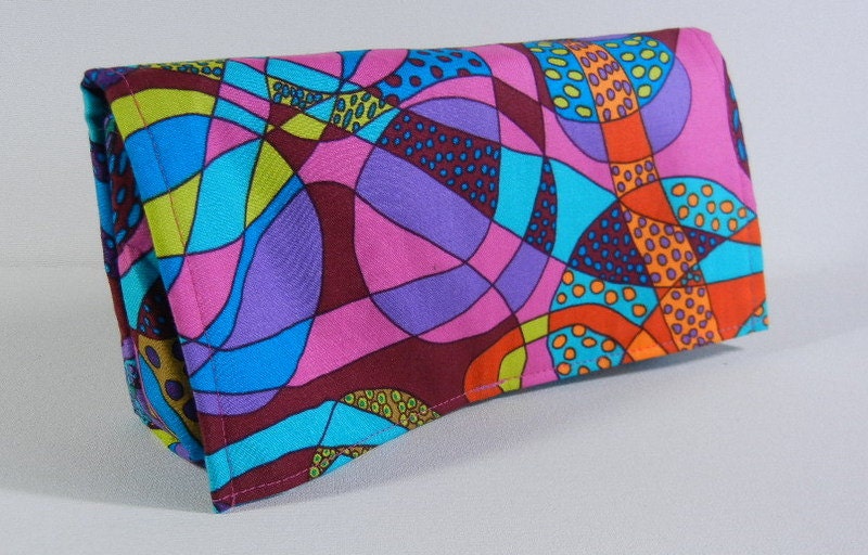 Coupon Holder or Purse Organizer Psychedelic Doodles Fabric