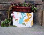 Coin Pures with Key Ring- Whimsy Rabbits
