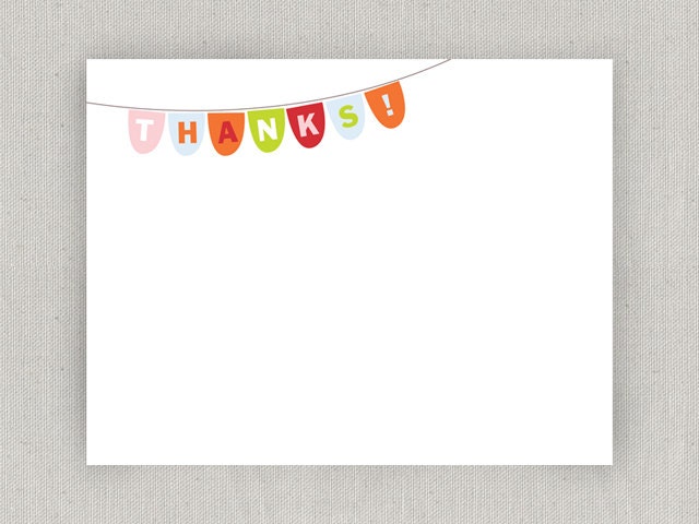 Pennant Banner Thank You Notecards