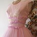 50s Dress / 50s Party Dress / Vintage 1950s Lavender Chiffon Party Dress with Full Skirt Size S