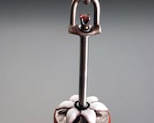 Found Object and Sterling Silver and Stainless Steel Drop Pendant and Chain Jewelry