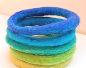 Mediterranean Dreams - A Set of 5 Handfelted Bangles