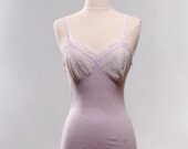 Vintage 50s DDR Lavender Satin & Lace Camisole/Slip