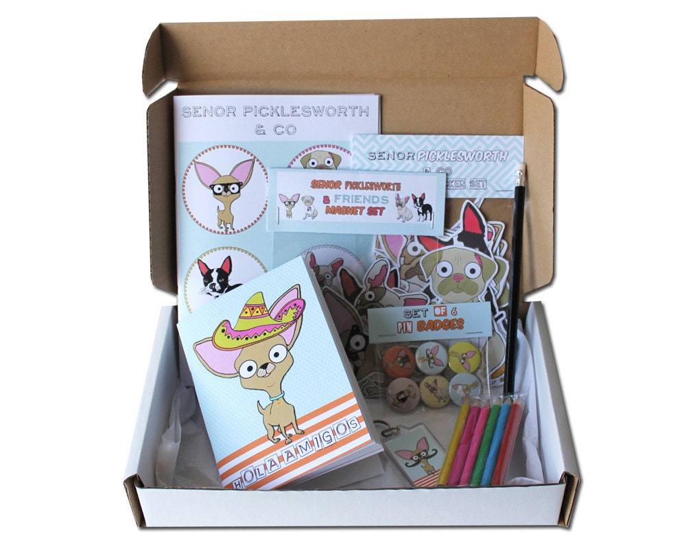 Dog Stationery Gift Set, With Chihuahua, Pug, Boston Terrier & French Bulldog, Limited Edition
