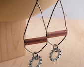 Chandelier Earrings Hardware Dangles Long Wire Wrapped Copper and Washers