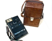 Vintage Kodak Colorburst 350 Instant Camera with Rainbow Striped Camera Strap & Brown Vinyl Case